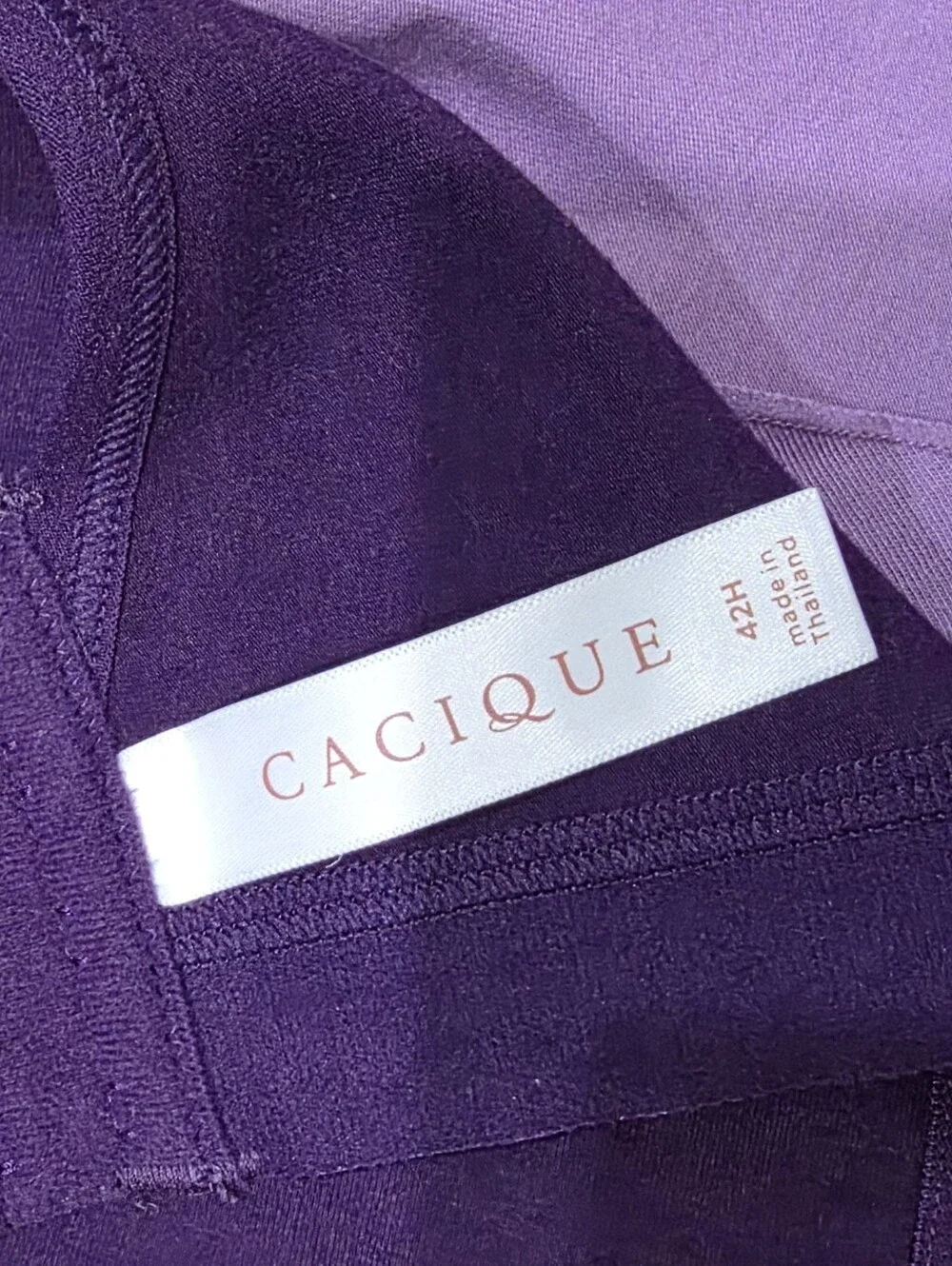 Cacique Lane Bryant 42H Purple Lace Unlined Full Coverage Underwire Bra